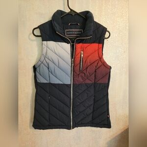 Tommy Hilfiger Women's Quilted Vest - Red, Blue, and Gray, Sz Sm.
